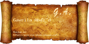Gavrila Abád névjegykártya